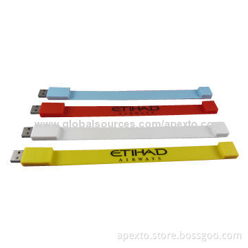 Fashionable Bracelet-shaped USB Flash Drives with Logo Printing, Best Promotional Gifts